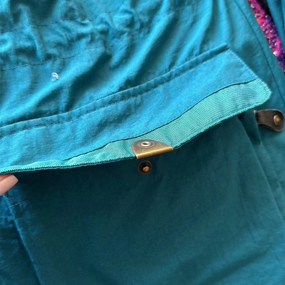 MOUNTAIN GOAT Vintage Anorak Jacket Teal Embroidered Western Vibe, Size Medium - Picture 13 of 16